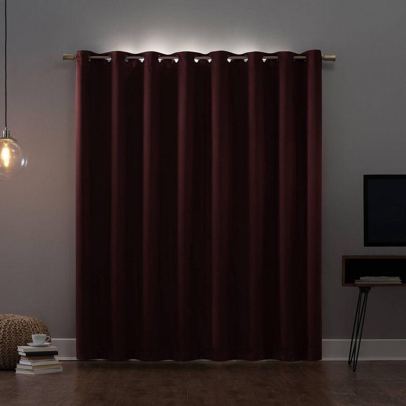 52"x95" Sun Zero 100% Blackout Oslo Theater Grade Grommet Curtain Panel Red: Noise Reduction, Energy Efficient