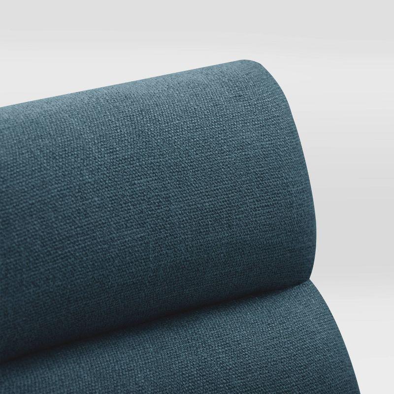 Set of 2 Boston Channel Tufted Fabric Barstools Navy Blue - CorLiving: Upholstered, High Back, Rubberwood Legs