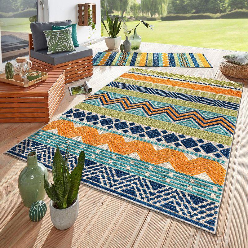 World Rug Gallery Marbella Contemporary Boho Indoor/Outdoor Area Rug