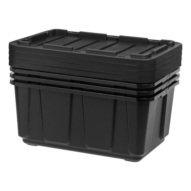 IRIS USA 27Gal Heavy-Duty Storage Plastic Bin Tote Container for Garage with Durable Lid