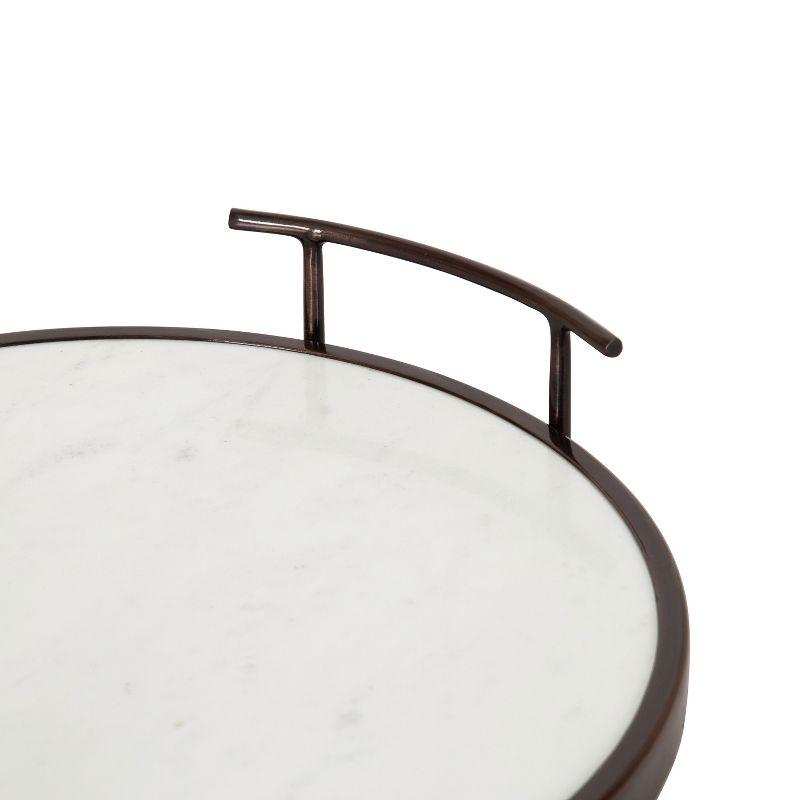 Kate and Laurel Marbury Round Metal Tray