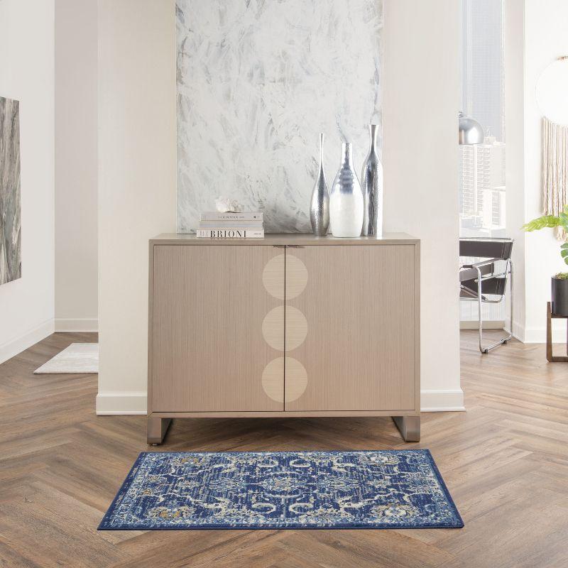 Nourison Grafix GRF24 Indoor only Area Rug - Navy 2' x 4'
