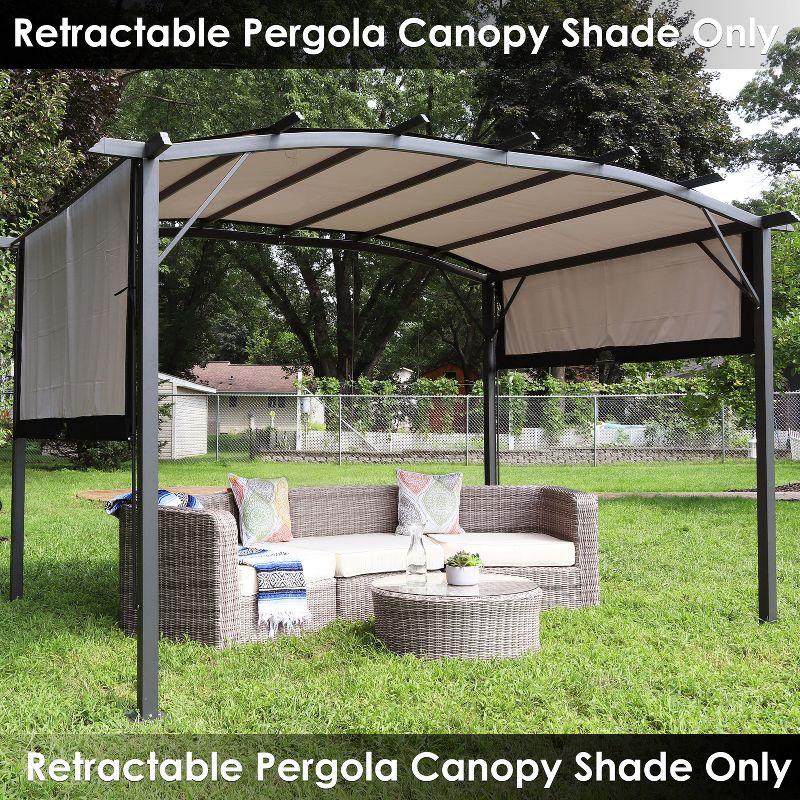 Sunnydaze 9 x 12 Polyester Retractable Pergola Canopy Shade