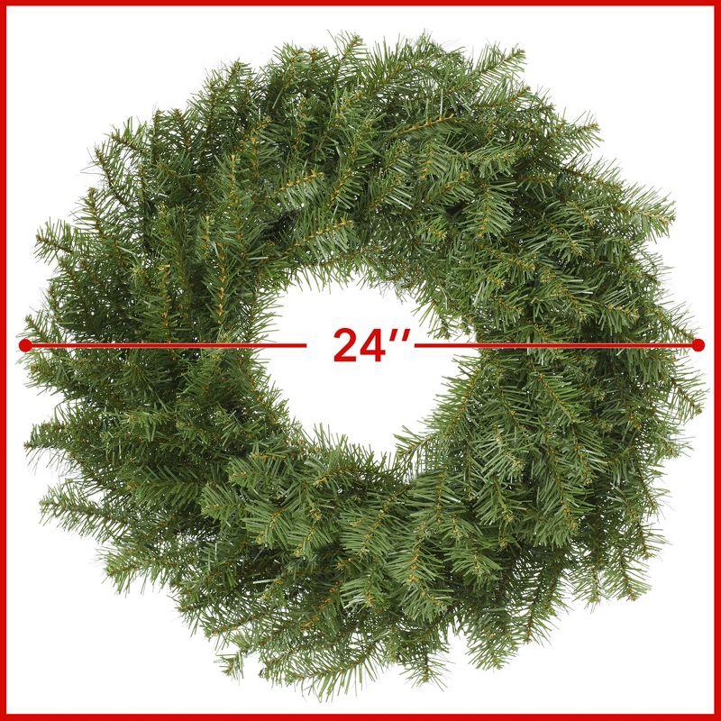 Casafield Artificial Christmas Wreath for Front Door, Window or Mantel, Green Fir Indoor/Outdoor Holiday Décor