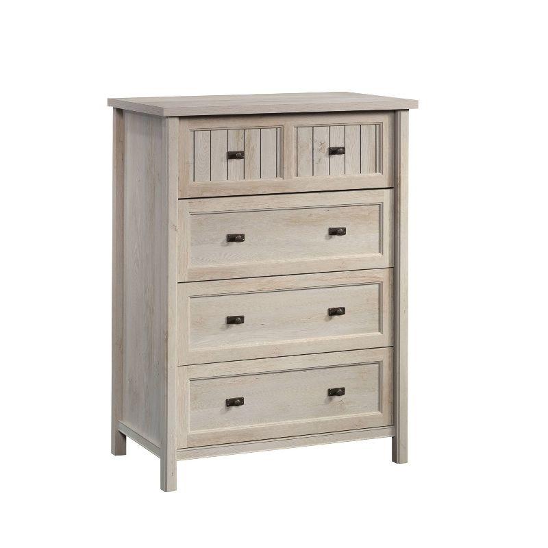 Costa 4 Drawer Chest Chalked Chestnut - Sauder: Storage Furniture for Bedroom, Smooth Metal Runners