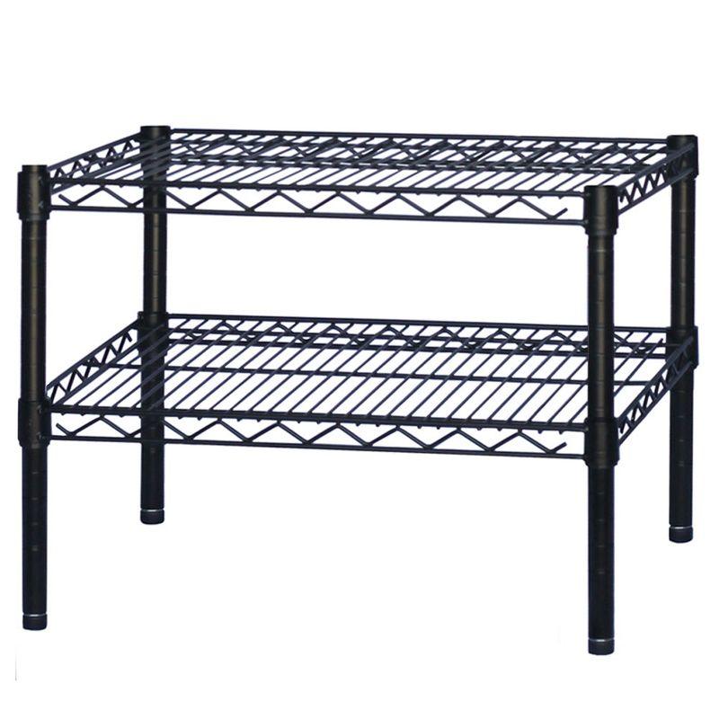 Shelving.com Black Wire Shelving with 2 Tier Shelves - 12"d x 24"w x 14"h