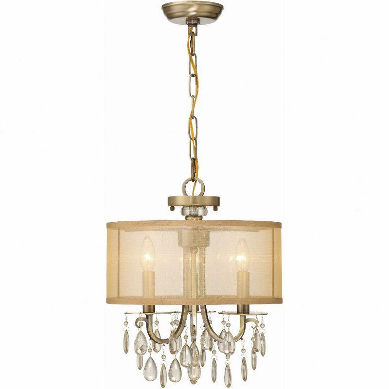 Crystorama Lighting Hampton 3 - Light Chandelier in  Antique Brass
