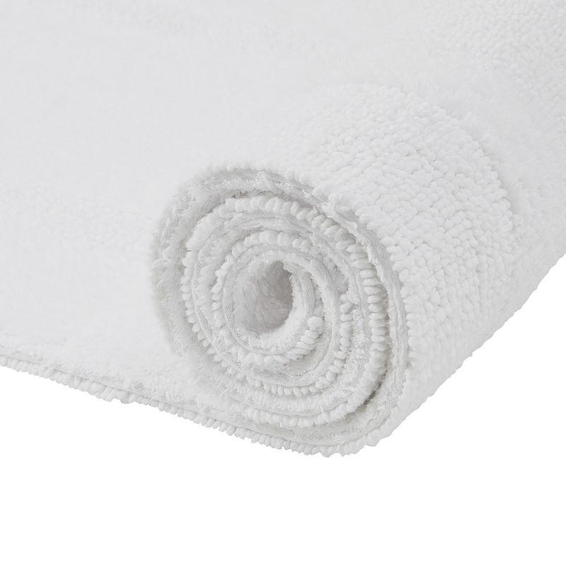 Better Trends Lux 100% Cotton Tufted Solid Reversible Bath Rug 20" x 60" Runner - White