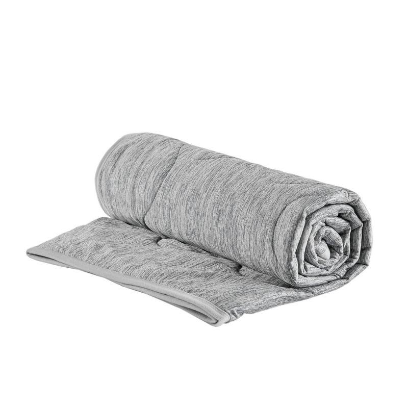 Gray Cooling Touch Reversible Knitted Throw Blanket