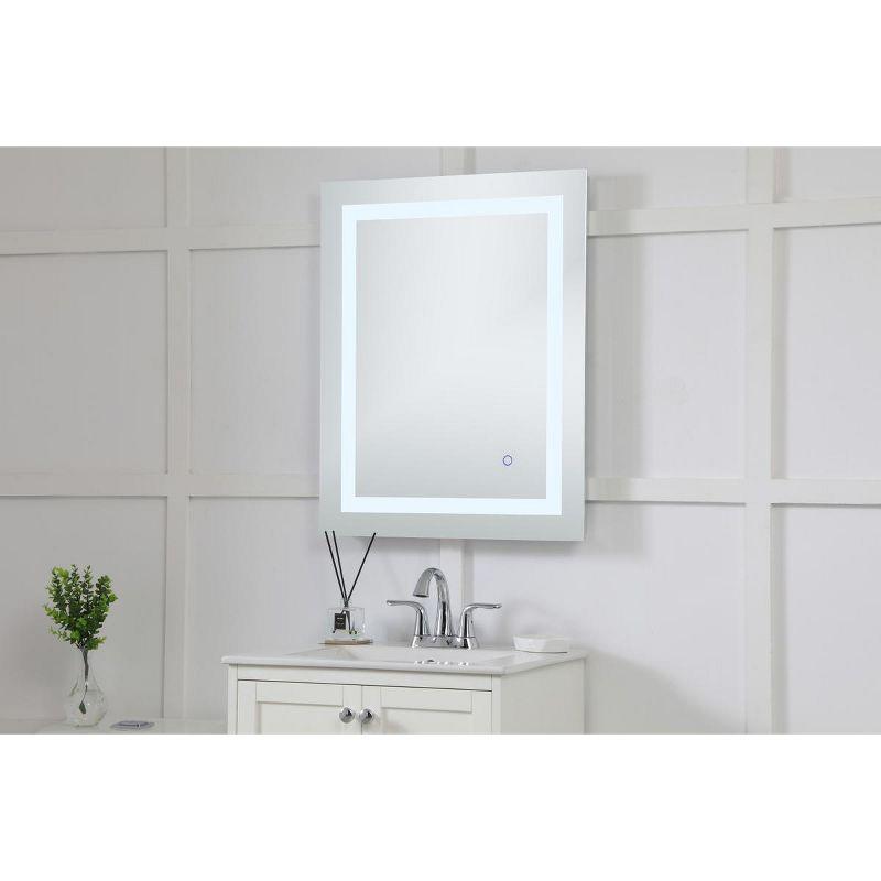 Elegant Lighting Helios 24in x 30in Hardwired LED mirror with touch sensor and color changing temperature 3000K/4200K/6400K