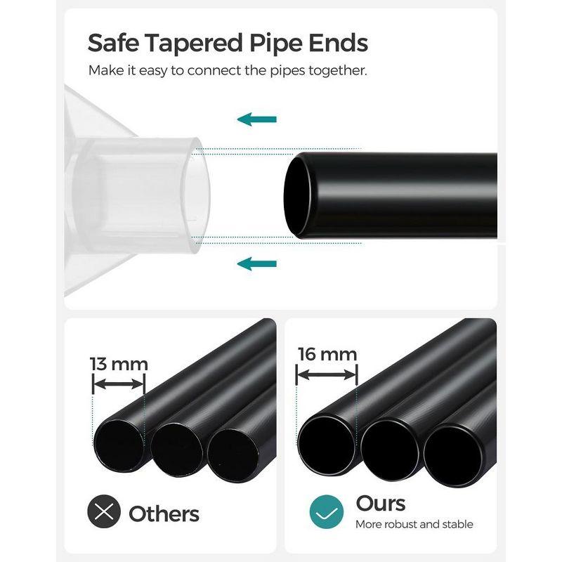 SONGMICS Portable Closet Clothes Wardrobe Organizer with Corver Clothing Rack with 3 Hanging Rods and Shelves Room Black