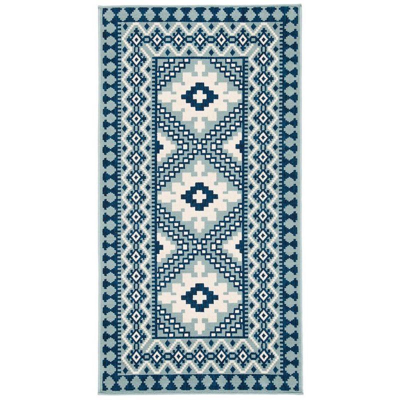 Veranda VER099 Power Loomed Indoor/Outdoor Accent Rug - Ivory/Blue - 2'x3'7" - Safavieh.