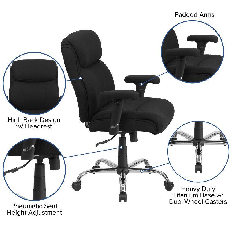 Black Ergonomic Swivel Office Chair with Adjustable Arms