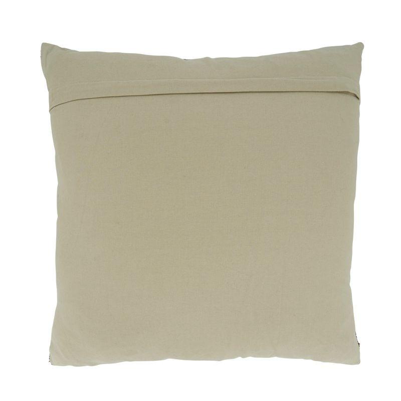 Natural Cotton and Polyester Striped Throw Pillow Cover