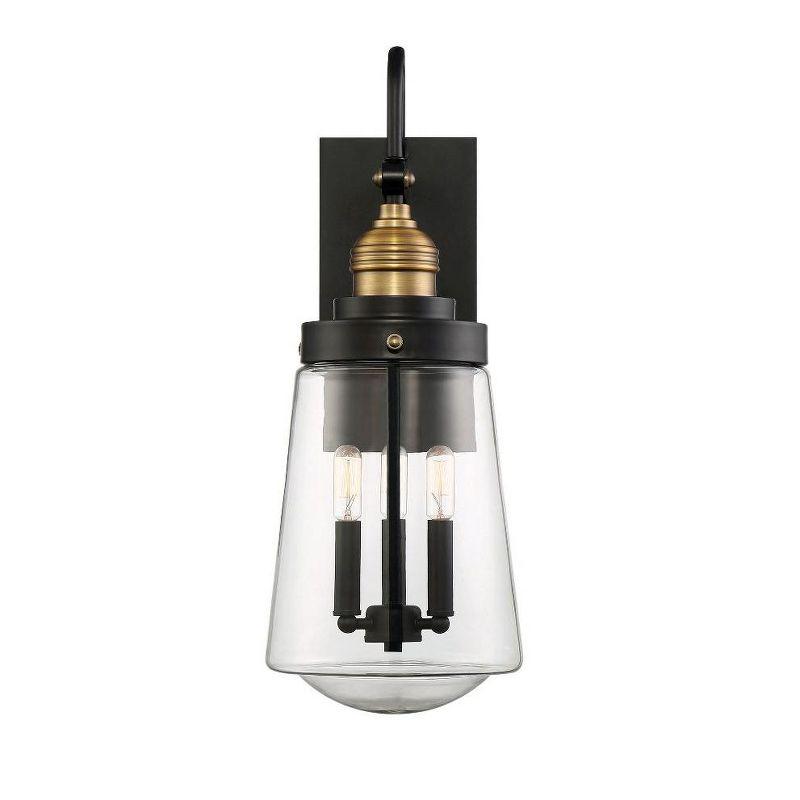 Savoy House Macauley 3 - Light Wall Light in  Vintage Black/Warm Brass