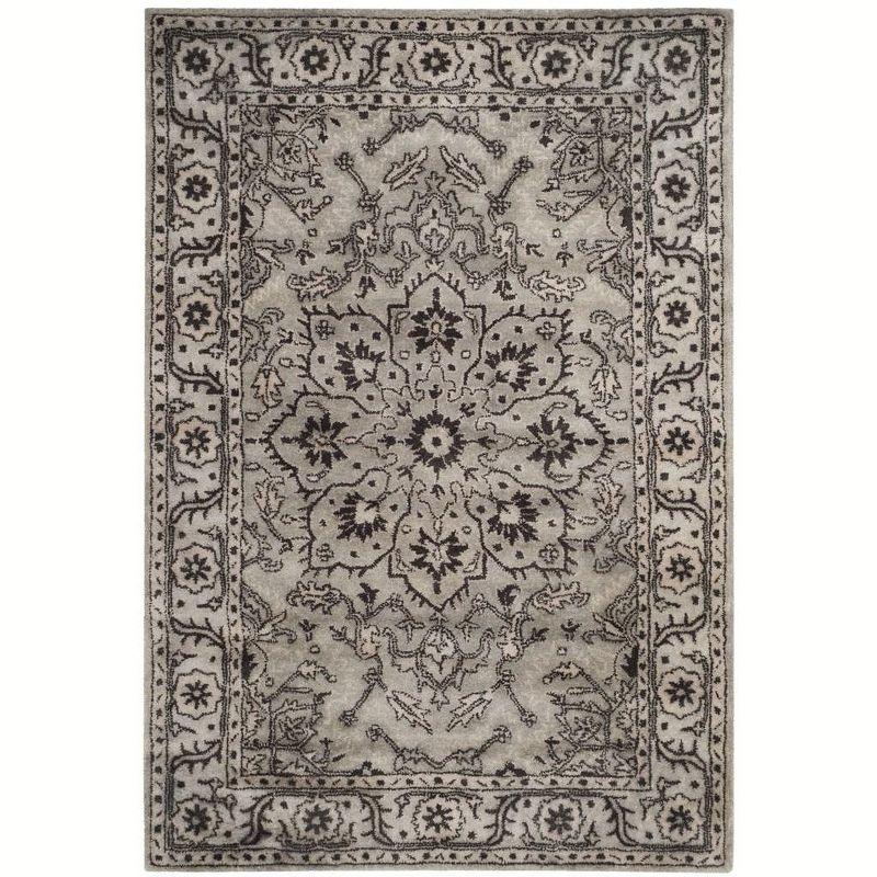 Handmade Gray Wool Tufted Persian Area Rug 4'x6'