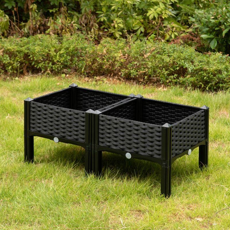 Rattan Raised Garden Bed Flower Planter