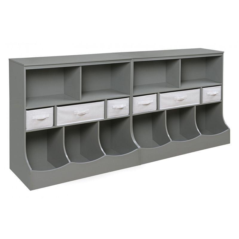 Badger Basket Combo Bin Storage Unit with Three Baskets - Gray