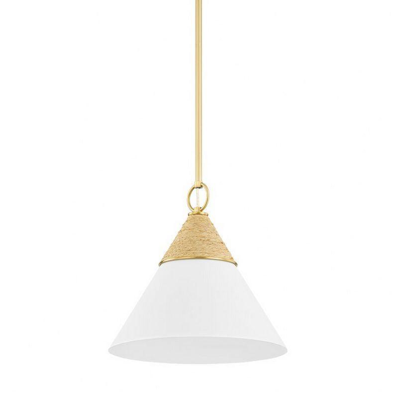 Rooney Pendant Light - White and Natural / 13"