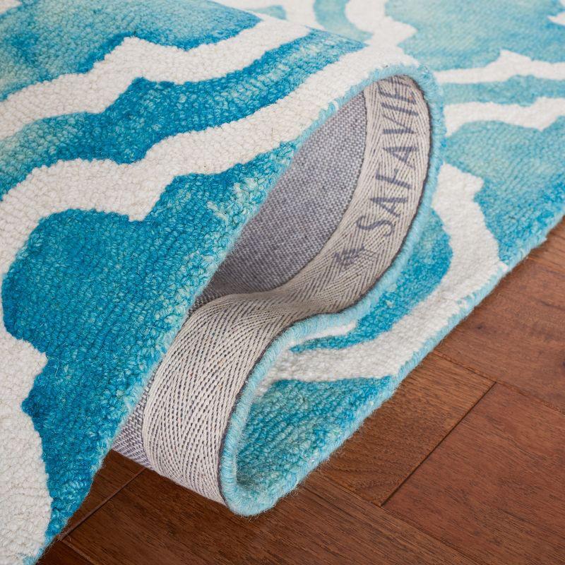 Dip Dye DDY537 Hand Tufted Indoor Area Rug - Turquoise/Ivory - 5'x5' - Safavieh