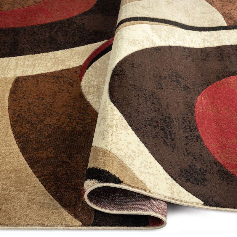 Home Dynamix Slade Contemporary Abstract Area Rug, Brown/Red, 3'11"x5'2"