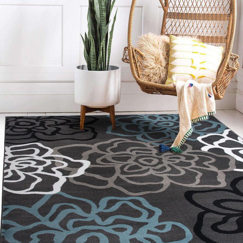 World Rug Gallery Contemporary Modern Floral Flowers Area Rug