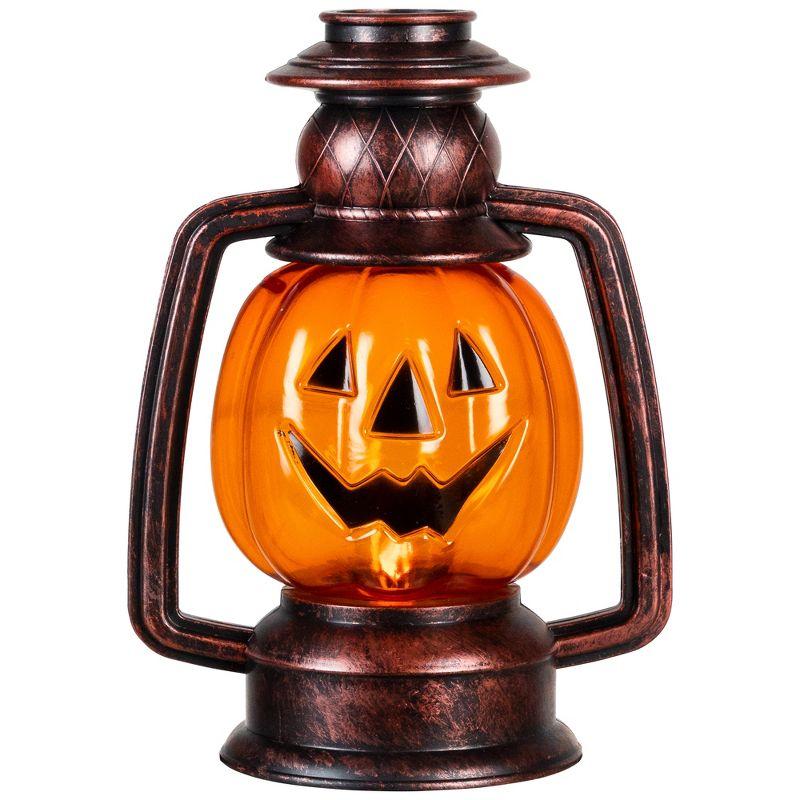 Northlight Seasonal Orange Flickering Halloween Jack O' Lantern Pathway Markers 16.75" (Set of 3)