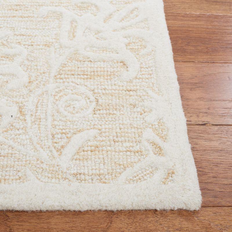 Ivory Hand-Tufted Wool Rectangular Area Rug 3' x 5'