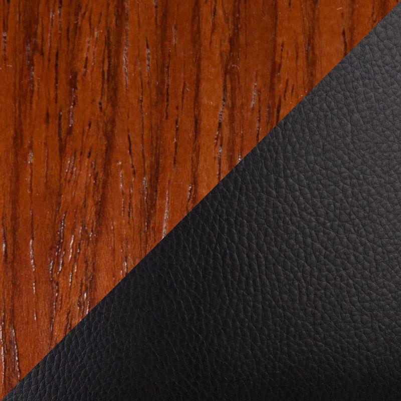 Set of 2 Toriano PU Leather/Steel/Wood Counter Height Barstools Walnut/Black - LumiSource: Swivel, Upholstered, Foam Filled