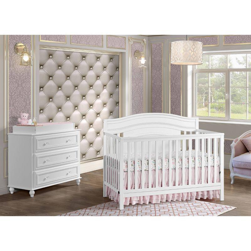 White 3-Drawer Nursery Dresser with Deep Dovetail Drawers