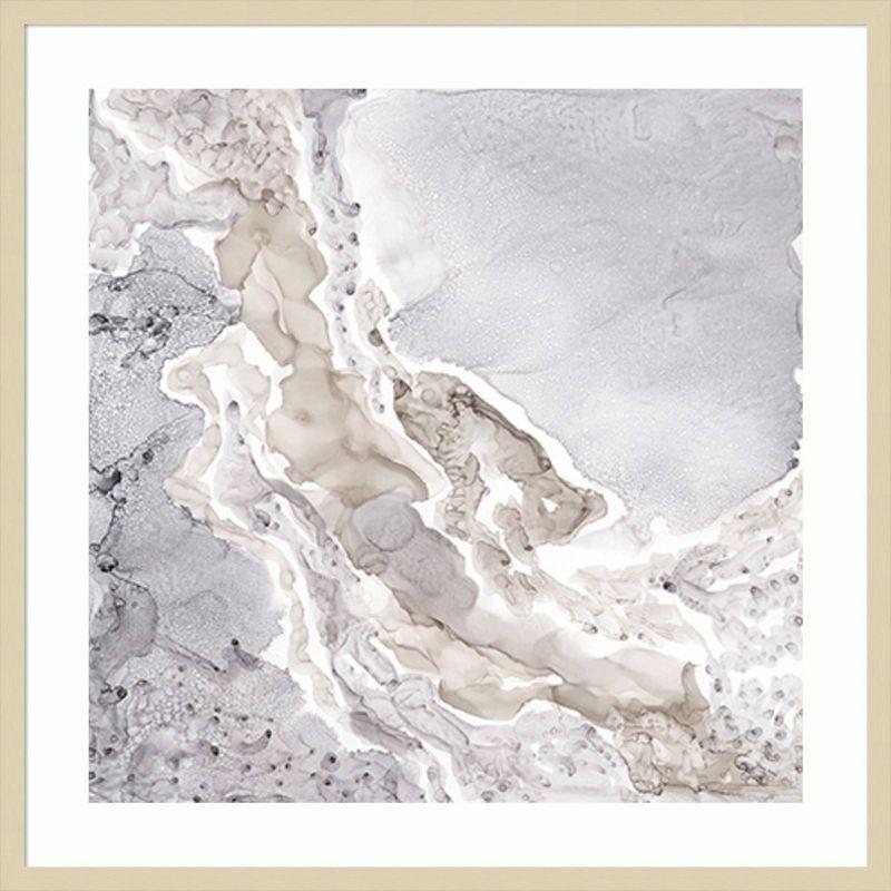 Amanti Art Beige and Gray Mineral Abstract by Tara Reed Framed Wall Art Print