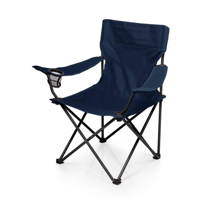 Navy Blue Collapsible Camping Chair with Mesh Cup Holder