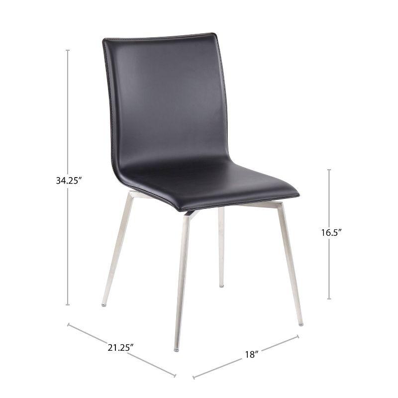 Set of 2 Mason Contemporary Dining Chairs: Swivel Base, Faux Leather, Steel - LumiSource