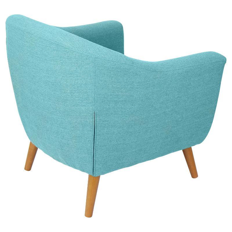 Scandinavian Teal Blue Accent Chair with Button-Tufted Back