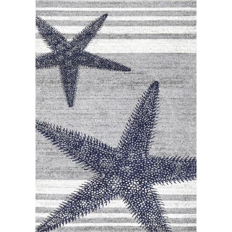 Thomas Paul Thomas Paul Starfish and Striped Gray Rug