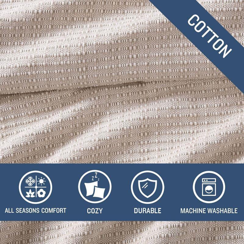 King Size Light Brown Cotton Reversible Blanket