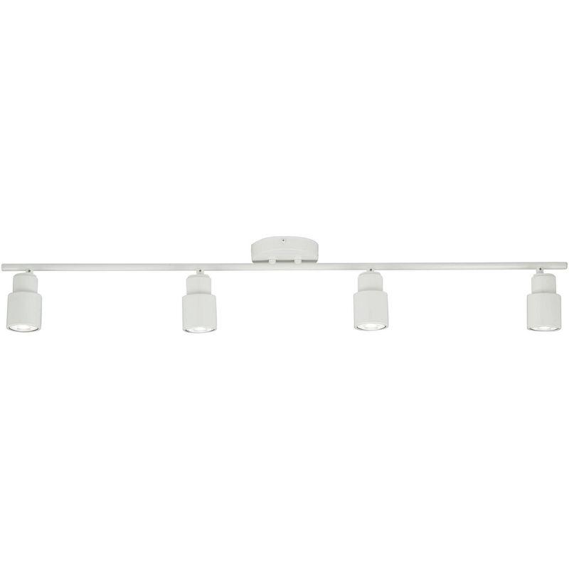 Pro Track Melson 4-Head 6.5W LED Ceiling Track Light Fixture Kit Spot Light GU10 Dimmable Adjustable White Modern Kitchen Bathroom Dining 40" Wide