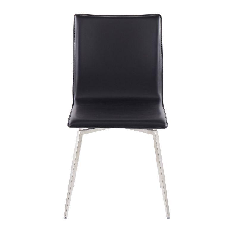 Set of 2 Mason Contemporary Dining Chairs: Swivel Base, Faux Leather, Steel - LumiSource