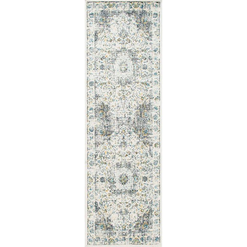 2'6"x10' Verona Vintage Persian Style Runner Rug Gray - nuLOOM