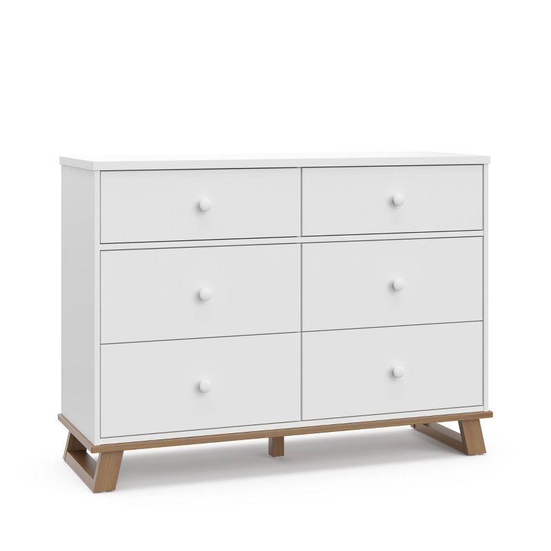 White and Driftwood Modern 6-Drawer Nursery Dresser