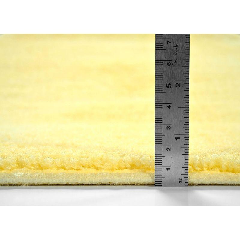 Garland Rug 24"x40" Traditional Plush Nylon Washable Bath Rug Yellow : Microfiber, Machine Washable, Non-Slip Backing