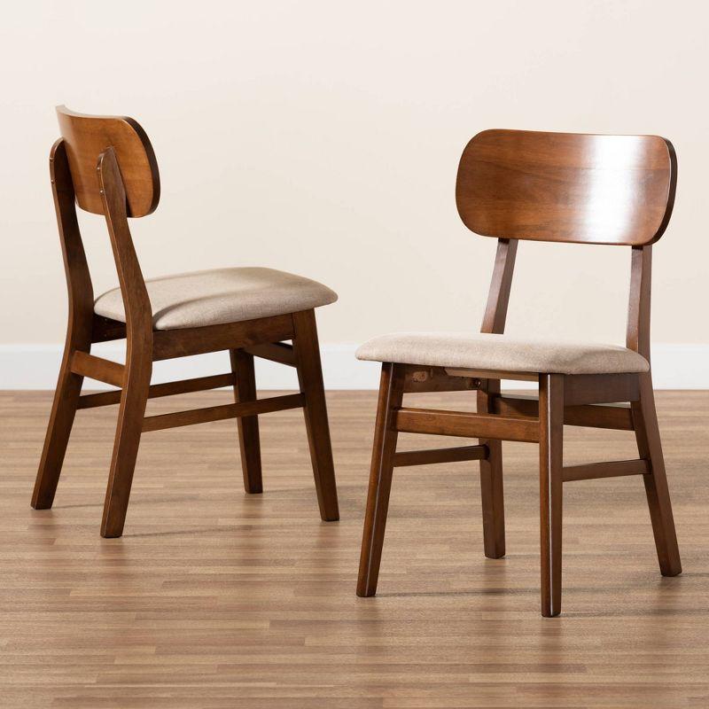 2pc Euclid Wood Dining Chair Set - Baxton Studio