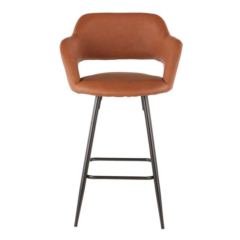 Set of 2 Margarite Contemporary Counter Height Barstool Faux Leather - LumiSource