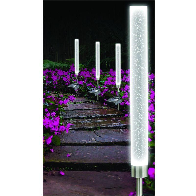 White Solar Powered Integrated LED Pathway Light Pack