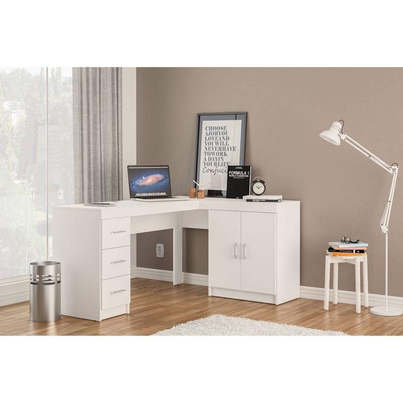 Mayne Corner Desk White - Polifurniture