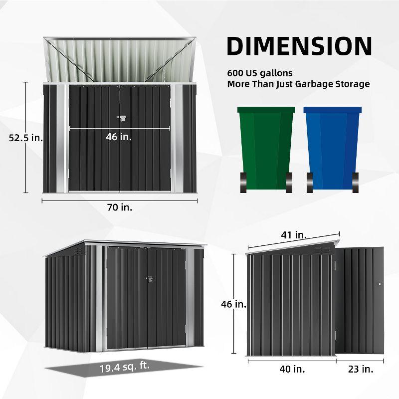 LACOO 6' x 3' Trash Storage Shed