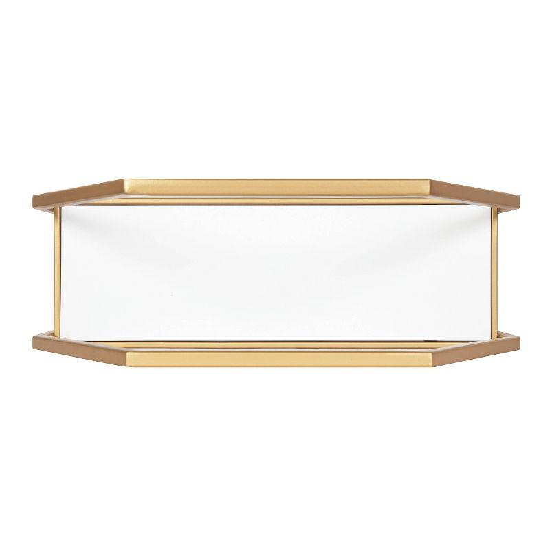 Adela White and Gold Geometric Wall Shelf