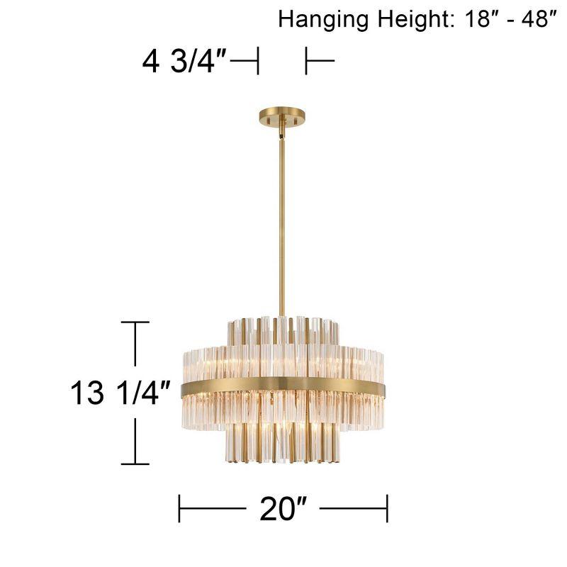 Soft Gold Crystal 8-Light 2-Tier Chandelier