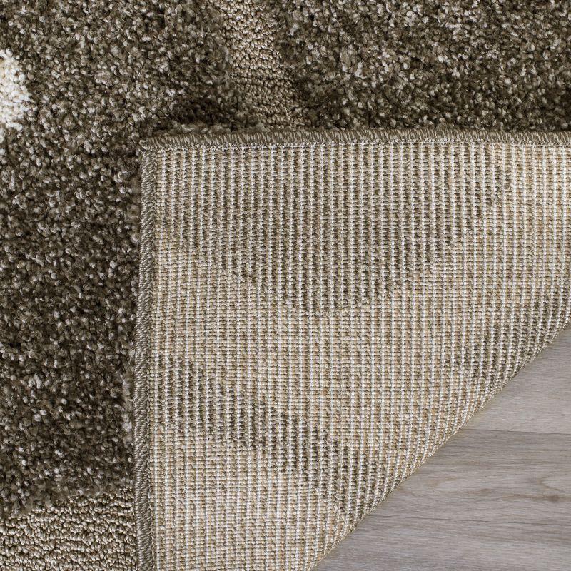 Florida Shag SG459 Power Loomed Indoor Runner Rug - Smoke/Beige - 2'3"x8' - Safavieh