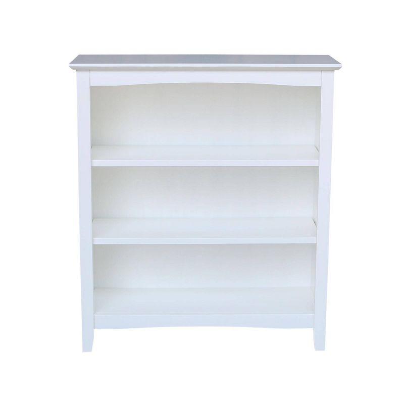 White Adjustable Solid Wood 36" Bookcase